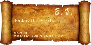 Boskovitz Viola névjegykártya